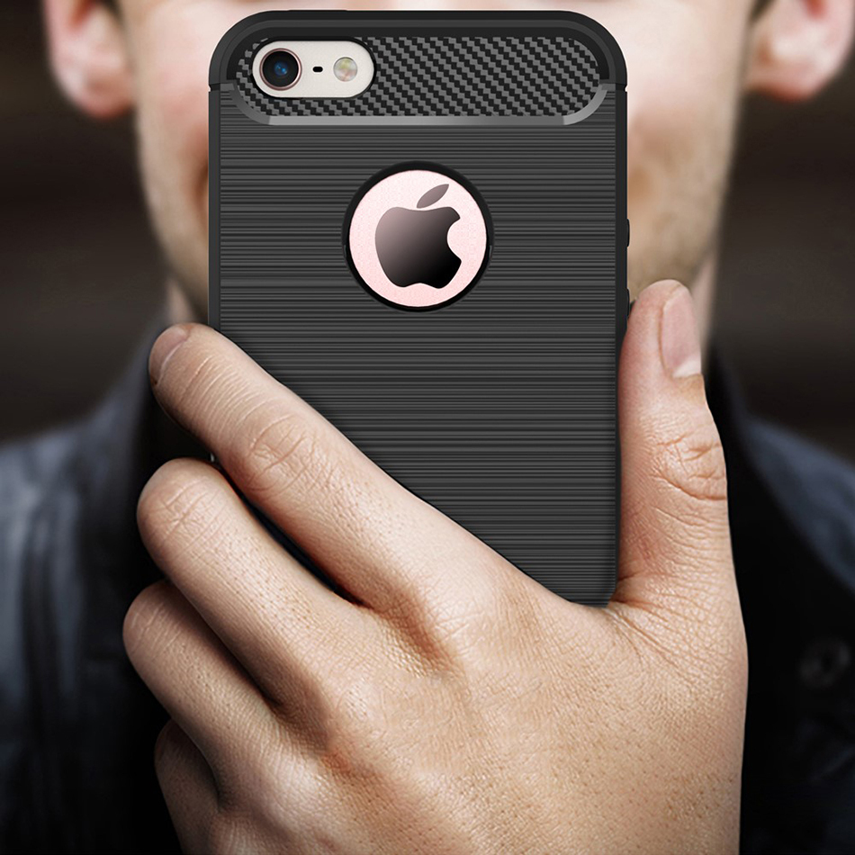 Flexi Slim Carbon Fibre Case for Apple iPhone 5 / 5s / SE (1st Gen) - Brushed Black